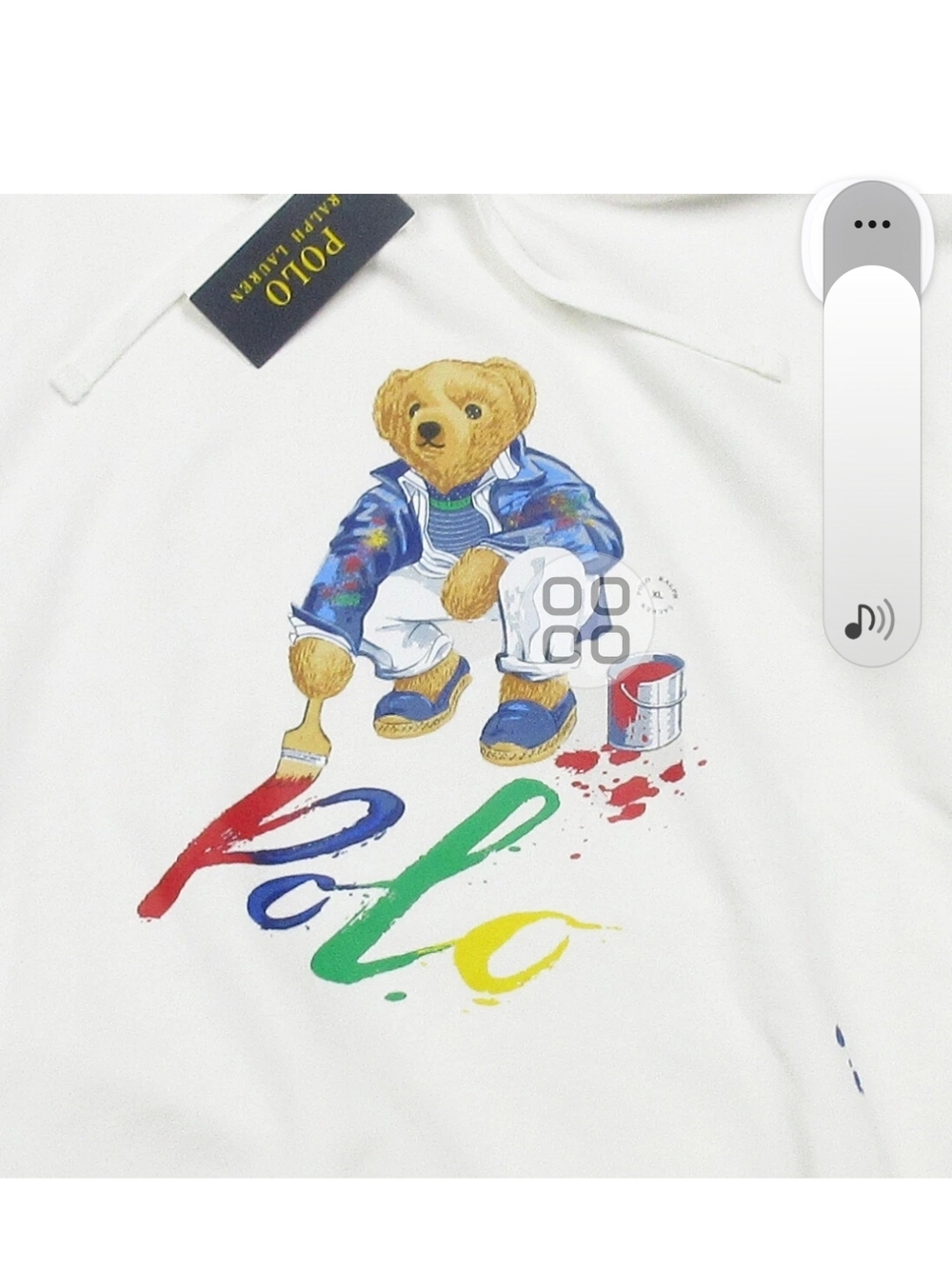 Polo by Ralph Lauren White Hoodie with Painter Bear Graphic